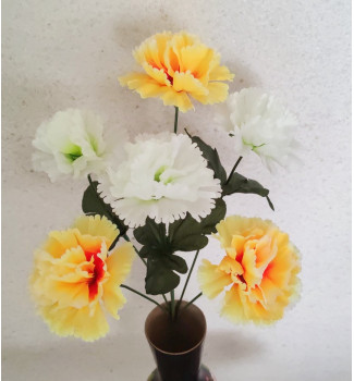 Гвоздика двоколірна, букет 6 головок