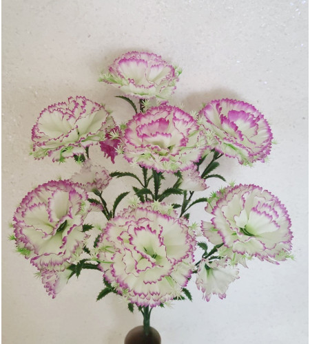 Гвоздика з дітками на пластиковій ніжці, букет 14 головок