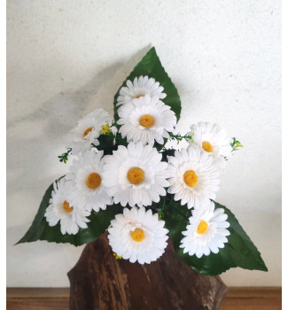Ромашки в листях, букет 10 головок