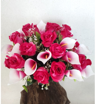 Букет троянд з антуріумом, букет 34 головки