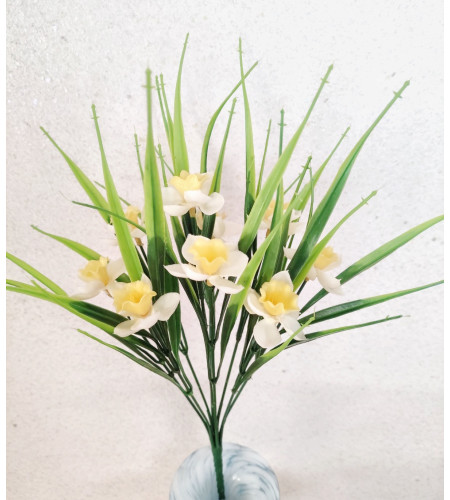 Нарциси силіконові, букет 9 головок