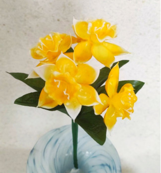 Нарциси пластикові, букет 5 головок