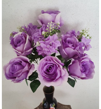 Троянди з гортензією, букет 6 головок Троянди з гортензією, букет 6 головок