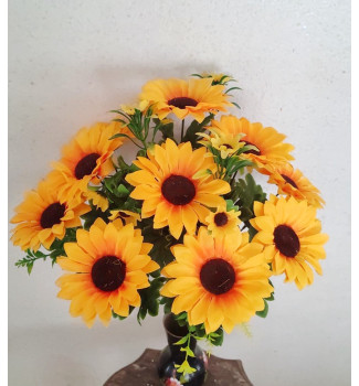 Соняшники з діточками, букет 10 головок