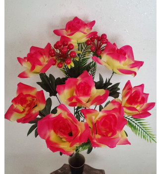 Троянди з калиною, букет 11 головок Троянди з калиною, букет 11 головок