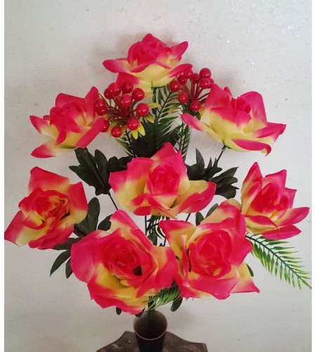 Троянди з калиною, букет 11 головок