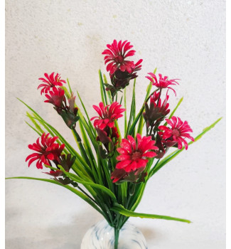 Ромашка з осокою пластикова, букет 7 гілочок