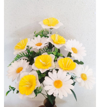 Ромашки з нарцисами, букет 11 головок