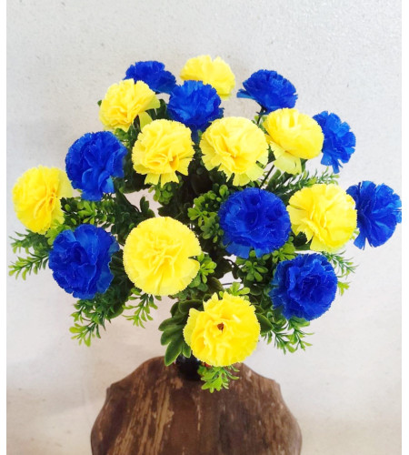 Гвоздики жовто-блакитні, букет 18 головок