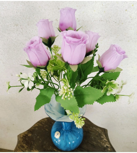 Бутони троянди декоративні з жасміном, букет 6 головок