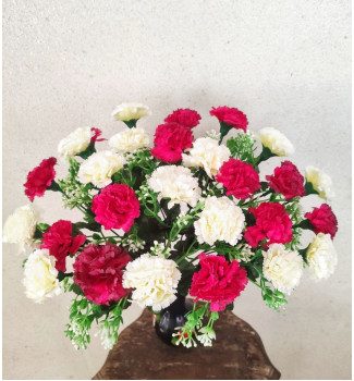 Гвоздика двоколірна, букет 27 головок