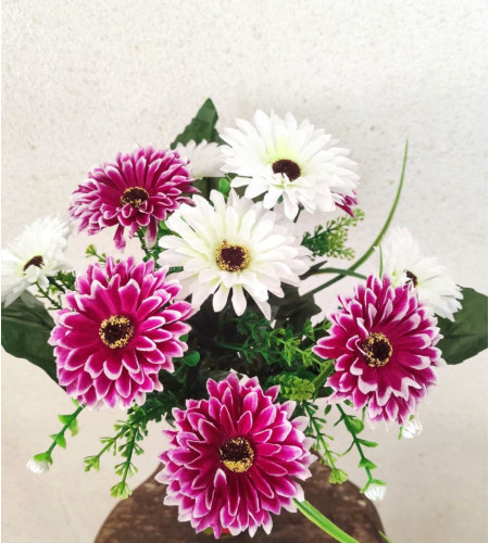 Гербера двоколірна, букет 11 головок