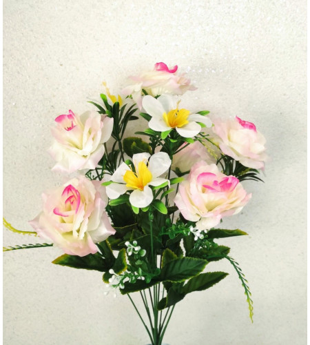 Троянди з жасмином, букет 11 головок