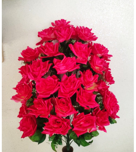 Букет атласних троянд, букет 36 головок