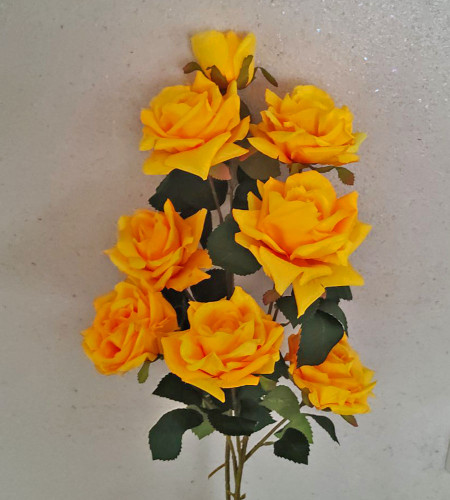 Гілка троянд, 7 головок та бутон