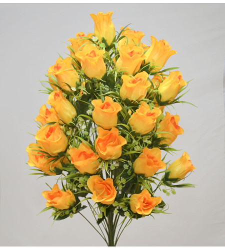 Троянди атласні в пластикових вусиках, букет 36 голов