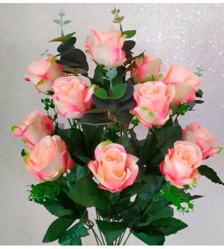 Троянди з гілочками евкалипту, букет 14 головок