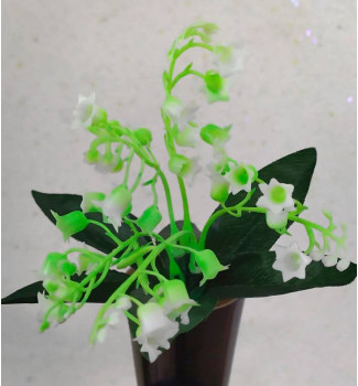 Конвалії пластикові, букет 5 гілочок