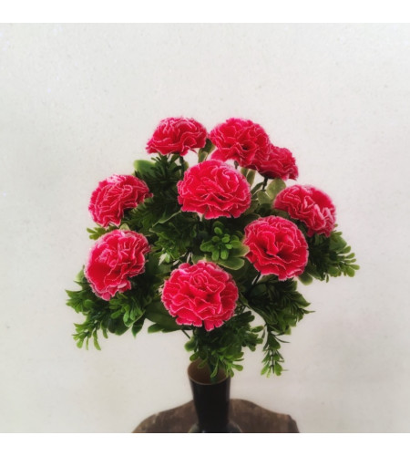 Гвоздики з пластиковими гілочками, букет 9 головок