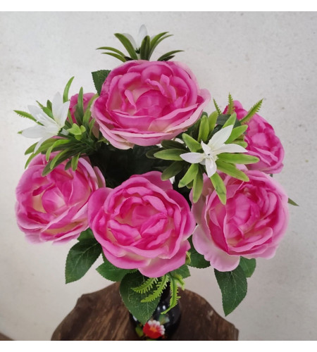 Троянди з пластиковими гілочками, букет 10 гілочок