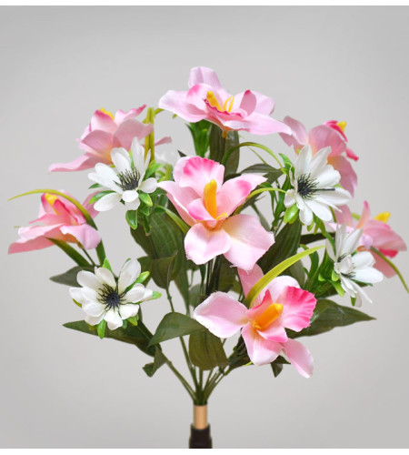 Орхидеї з космеєю, букет 13 головок