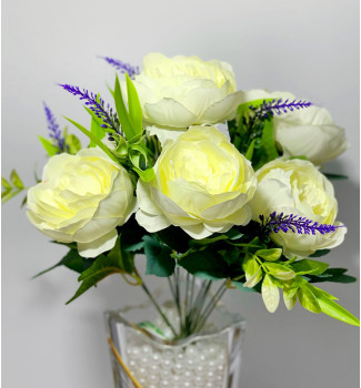 Півонії з лавандою, букет 6 головок